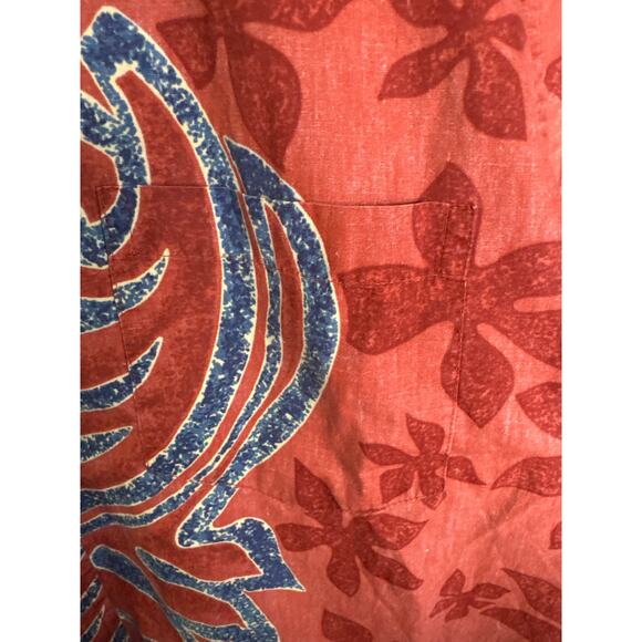 Phil Edwards by Reyn Spooner Red Tribal
 Button Down Aloha Shirt Men Size Large - Picture 3 of 5